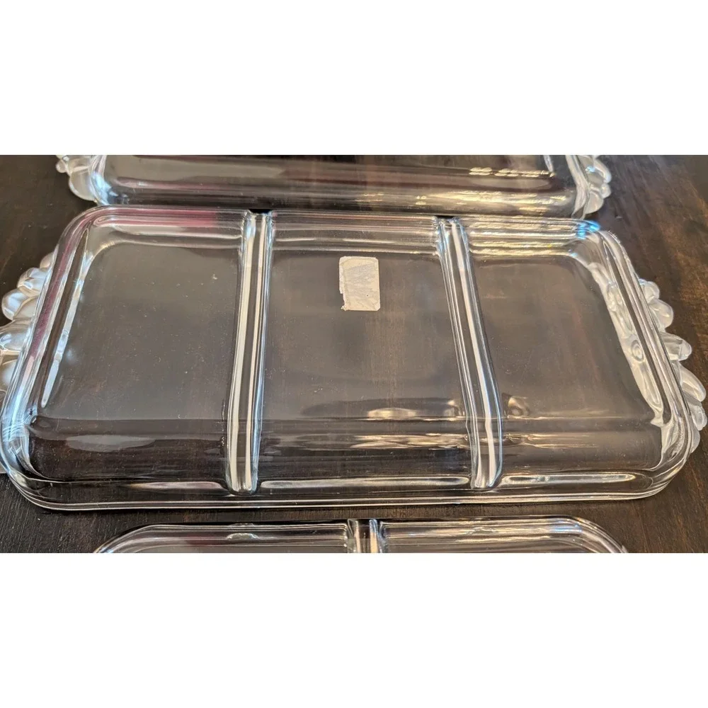 3 Vintage Mikasa‎ Walther-glas Satin Rose Crystal Serving Tray Platter Germany